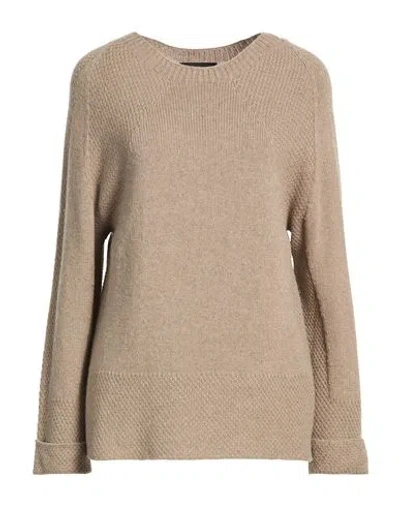 Alpha Studio Woman Sweater Light Brown Size 4 Wool, Viscose, Polyamide, Cashmere In Beige