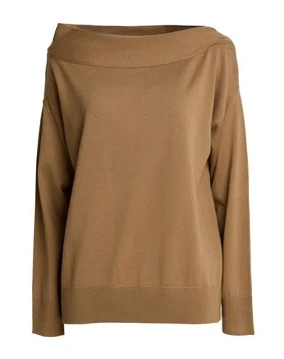 Alpha Studio Woman Sweater Light Brown Size 6 Wool