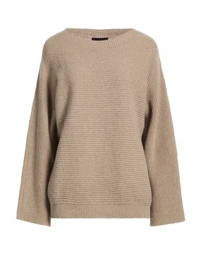 Alpha Studio Woman Sweater Light Brown Size 8 Wool, Viscose, Polyamide, Cashmere