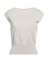 Alpha Studio Woman Sweater Light Grey Size 10 Cotton