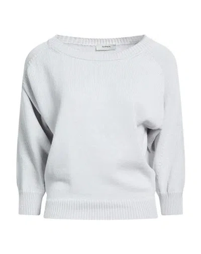 Alpha Studio Woman Sweater Light Grey Size 6 Cotton In White
