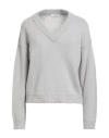 Alpha Studio Woman Sweater Light Grey Size 8 Merino Wool