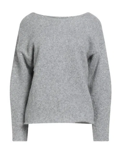 Alpha Studio Woman Sweater Light Grey Size 8 Polyester, Alpaca Wool, Nylon, Wool