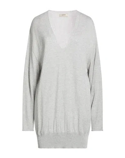 Alpha Studio Woman Sweater Light Grey Size Onesize Viscose, Polyamide In Gray