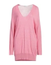 Alpha Studio Woman Sweater Magenta Size Onesize Viscose, Polyamide In Magenta