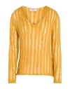 Alpha Studio Woman Sweater Marigold Size 10 Baby Alpaca Wool, Recycled Polyamide, Polyamide In Yellow
