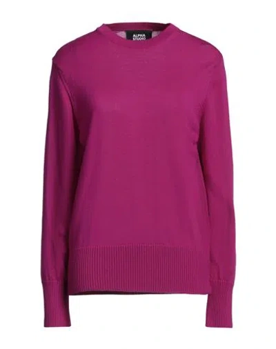 Alpha Studio Woman Sweater Mauve Size 10 Merino Wool In Purple
