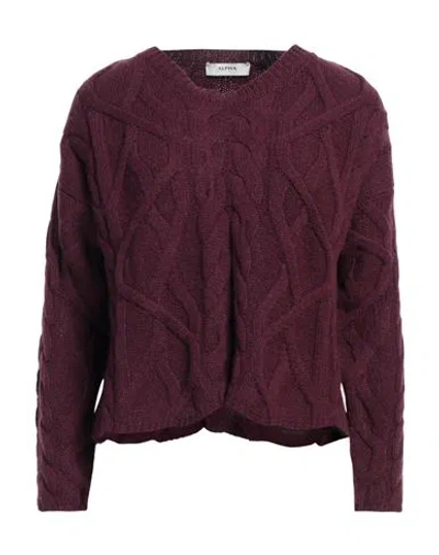 Alpha Studio Woman Sweater Mauve Size 12 Wool, Alpaca Wool, Polyamide In Purple