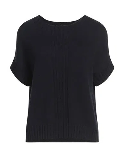 Alpha Studio Woman Sweater Midnight Blue Size 10 Merino Wool