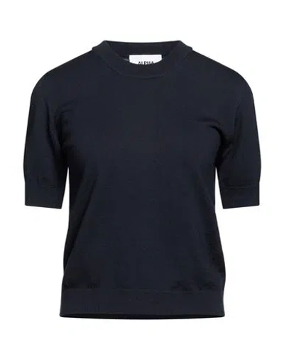 Alpha Studio Woman Sweater Midnight Blue Size 10 Merino Wool