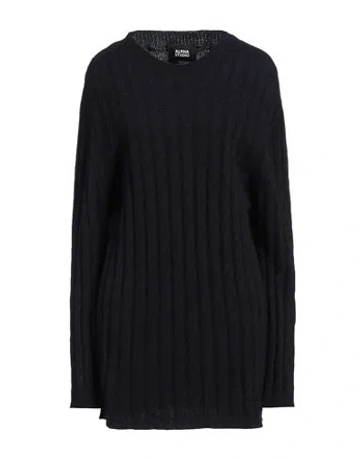 Alpha Studio Woman Sweater Midnight Blue Size 10 Wool, Cashmere In Blue