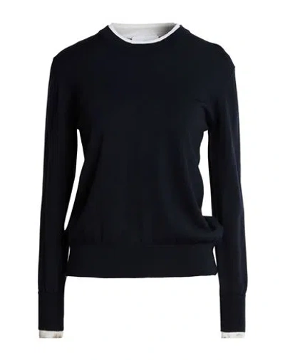 Alpha Studio Woman Sweater Midnight Blue Size 12 Merino Wool