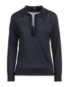 Alpha Studio Woman Sweater Midnight Blue Size 12 Modal, Cashmere