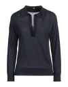 Alpha Studio Woman Sweater Midnight Blue Size 6 Modal, Cashmere