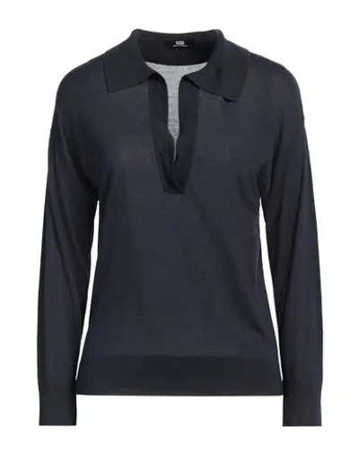 Alpha Studio Woman Sweater Midnight Blue Size 6 Modal, Cashmere In Blue