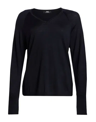 Alpha Studio Woman Sweater Midnight Blue Size 4 Merino Wool In Multi