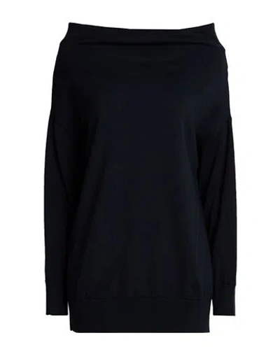 Alpha Studio Woman Sweater Midnight Blue Size 4 Merino Wool