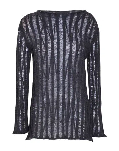 Alpha Studio Woman Sweater Midnight Blue Size 6 Baby Alpaca Wool, Recycled Polyacrylic, Polyamide In Black