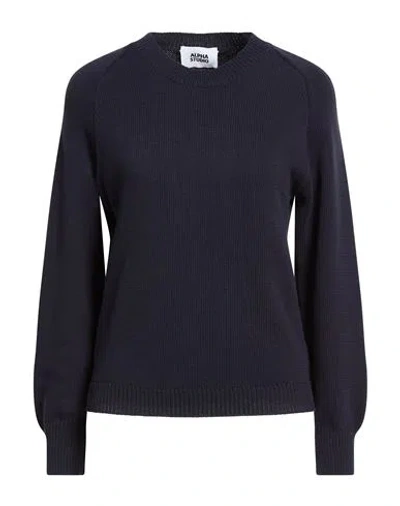 Alpha Studio Woman Sweater Midnight Blue Size 6 Cotton, Polyamide