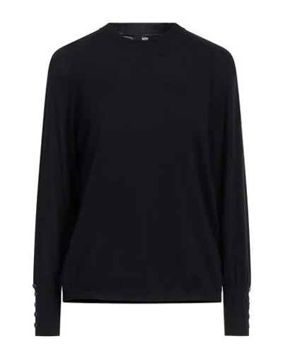 Alpha Studio Woman Sweater Midnight Blue Size 6 Merino Wool In Black