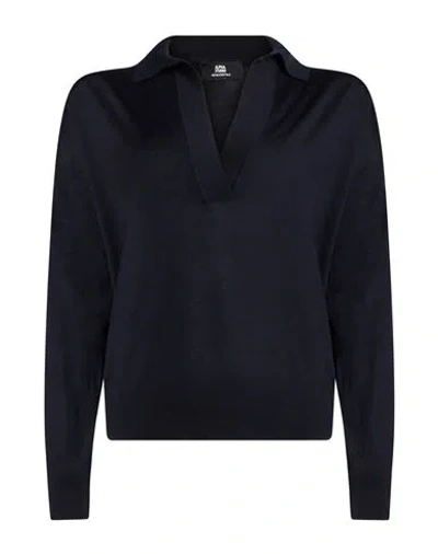 Alpha Studio Woman Sweater Midnight Blue Size 6 Merino Wool