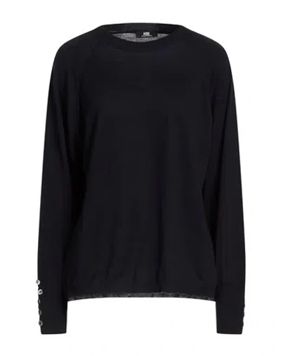 Alpha Studio Woman Sweater Midnight Blue Size 6 Merino Wool In Black