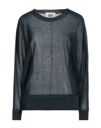 Alpha Studio Woman Sweater Midnight Blue Size 6 Viscose, Polyester