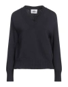 Alpha Studio Woman Sweater Midnight Blue Size 6 Cotton, Polyamide In Blue