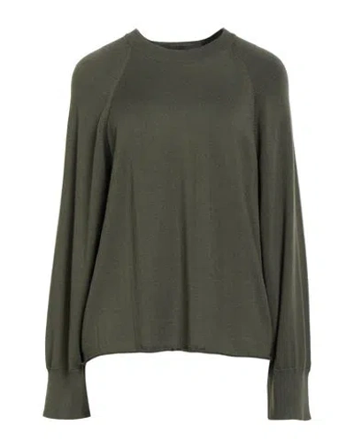 Alpha Studio Woman Sweater Military Green Size 8 Merino Wool