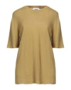 Alpha Studio Woman Sweater Mustard Size 4 Linen, Cotton In Yellow