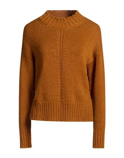Alpha Studio Woman Sweater Mustard Size 6 Wool, Recycled Polyamide In Brown