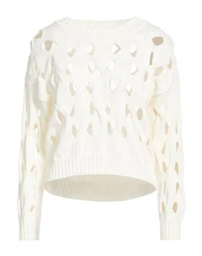 Alpha Studio Woman Sweater Off White Size 12 Cotton, Polyamide
