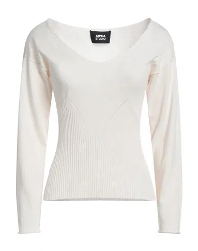 Alpha Studio Woman Sweater Off White Size 4 Viscose, Polyester, Polyamide