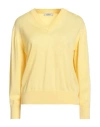 Alpha Studio Woman Sweater Pastel Yellow Size 10 Merino Wool In Yellow