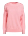 Alpha Studio Woman Sweater Pink Size 10 Merino Wool