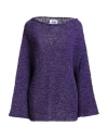 Alpha Studio Woman Sweater Purple Size 10 Polyester, Polyamide