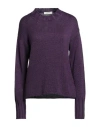 Alpha Studio Woman Sweater Purple Size 10 Tencel, Merino Wool