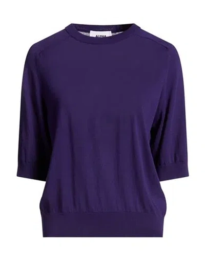 Alpha Studio Woman Sweater Purple Size 6 Cotton