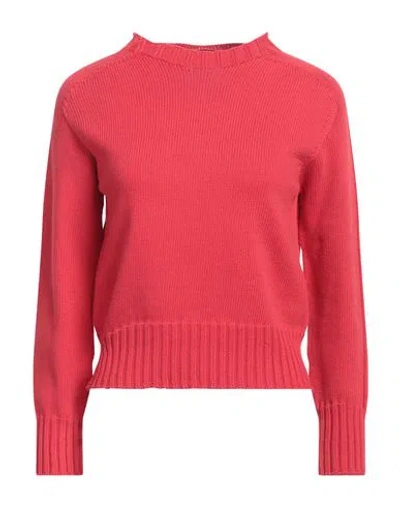 Alpha Studio Woman Sweater Red Size 8 Cotton, Polyamide