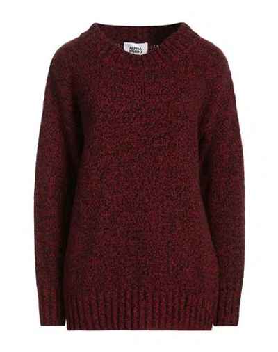 Alpha Studio Woman Sweater Red Size 10 Merino Wool In Burgundy