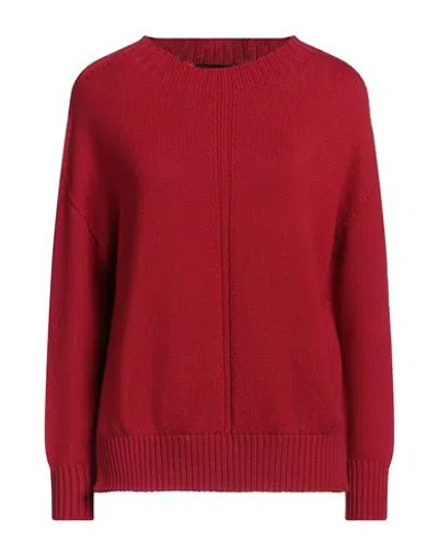 Alpha Studio Woman Sweater Red Size 10 Merino Wool