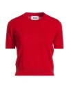 Alpha Studio Wool Under-jacket Pullover With Crew Neck Design In Red