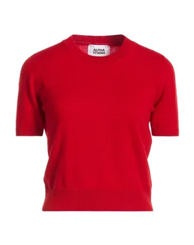 Alpha Studio Woman Sweater Red Size 6 Geelong Wool