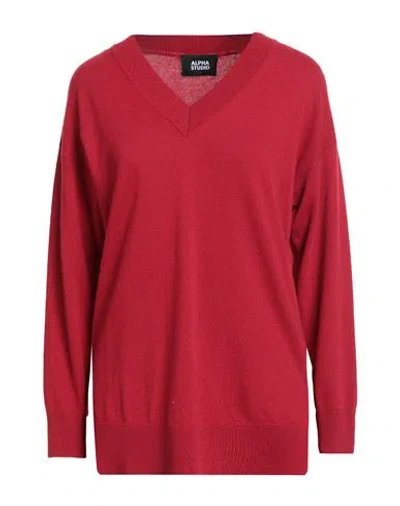Alpha Studio Woman Sweater Red Size 6 Recycled Wool, Ecovero Viscose, Recycled Polyamide, Recycled C