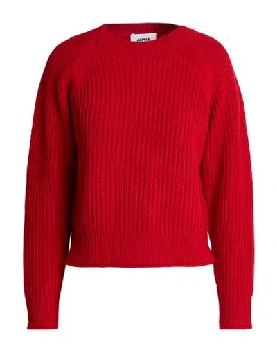 Alpha Studio Woman Sweater Red Size 8 Merino Wool In Multi