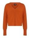 Alpha Studio Woman Sweater Rust Size 10 Wool, Cashmere In Orange
