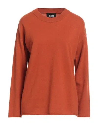 Alpha Studio Woman Sweater Rust Size 8 Wool, Cashmere In Red