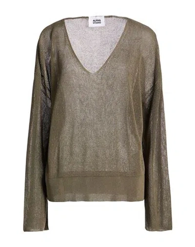Alpha Studio Woman Sweater Sage Green Size 12 Viscose, Polyester
