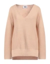 Alpha Studio Woman Sweater Sand Size 8 Cotton In Beige