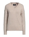 Alpha Studio Beige Wool Alpaca Sweater In Beige